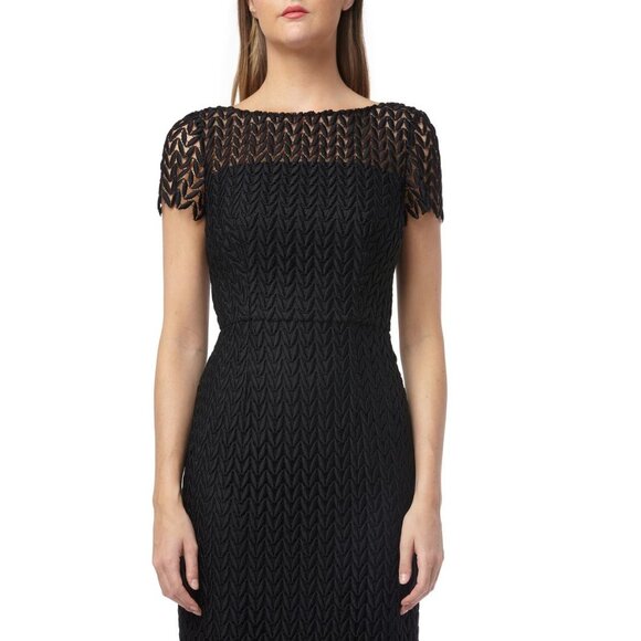 🆕KAY UNGER Tatum Lace Midi Cocktail Dress 8 Black - Picture 4 of 11